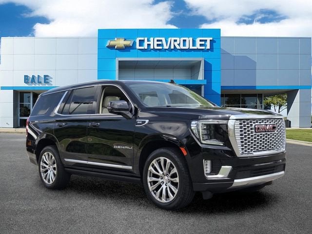 2022 GMC Yukon Denali in Onyx Black — front three-quarter view