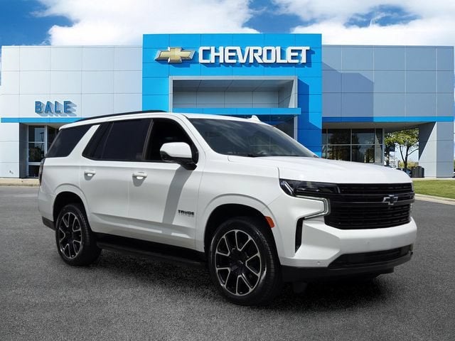 2023 Chevrolet Tahoe RST in Summit White — front three-quarter view
